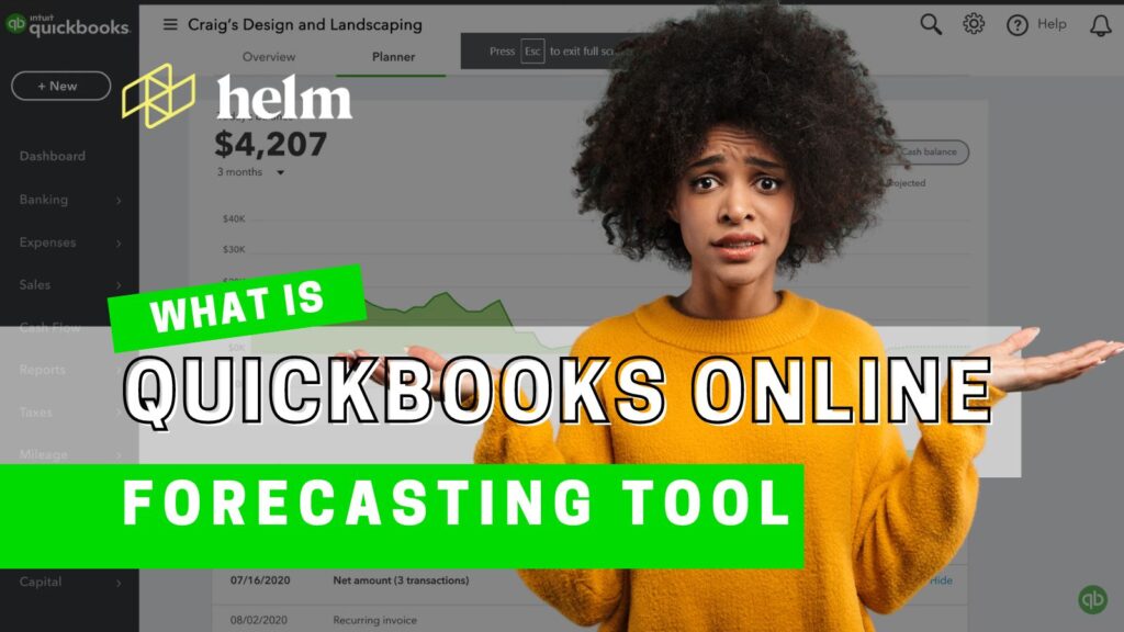 QuickBooks Cash Flow forecasting tool